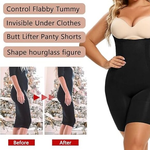 SHAPERX Women Shapewear Tummy Control Open Bust Body Shaper Sz: XL Beige - Picture 2 of 10